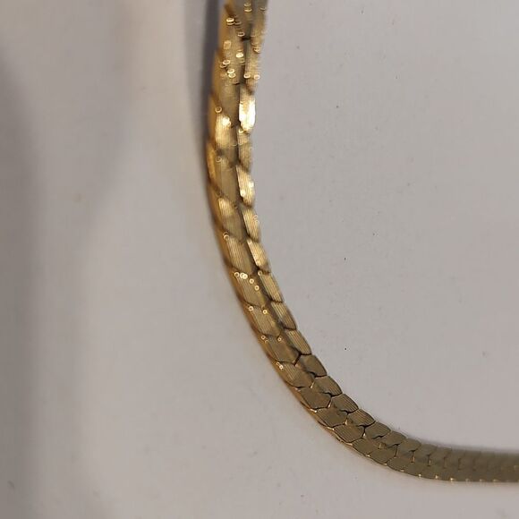 Parklane Herringbone Chain Fan Closure Front Clasp Necklace Vintage - Picture 3 of 7